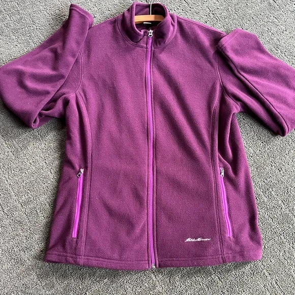 Eddie Bauer Women’s  Burgundy Fleece Jacket - Picture 6 of 6